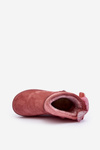 Girl's Padded Snow Boots with Ribbons Pink Meriva