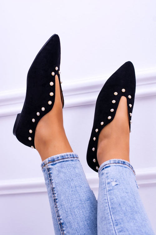 Lu Boo Czarne Półbuty Z Wycięciami Korale Merseo