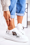 Women's Sport Shoes Sneakers With Fly White Silver Amour