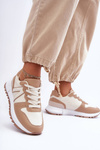Women's Leather Sport Shoes Beige Kabama