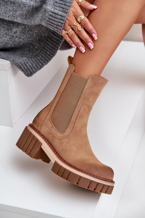 Ankle Boots With Zip Insulated Camel Linneviae