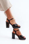 Black Women's Patent Sandals with Stiletto Heel D&A MR38-668