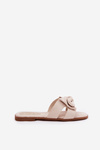 Flat Ladies Slippers With Bow Beige Tobin