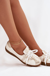Leather Women's Barefoot Shoes Zazoo N1341 White-Gold