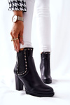 Stiletto Booties With Rhinestones Black Wissey