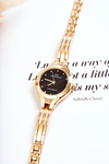 Giorgio & Dario Gold Ladies Bracelet Watch With Black Pisento Dial
