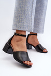 Women's High Heel Sandals in Black Eco Leather Horissa