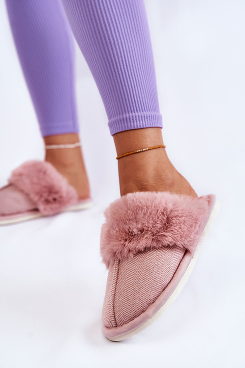 Women's Warm Slippers With Fur Light pink Franco