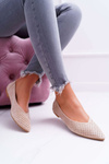 Lu Boo Women's Ballerinas Openwork Beige Dessert