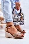 Women's Sandals On Wedge Dark Beige Veenus