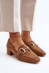 Low-heel Court Shoes with Embellishment Camel Dolvira