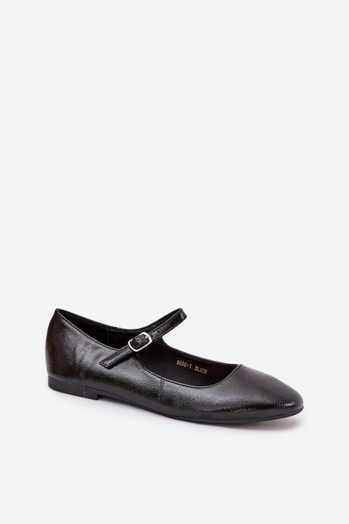 Patent Ballerinas With Strap Black Arrivara