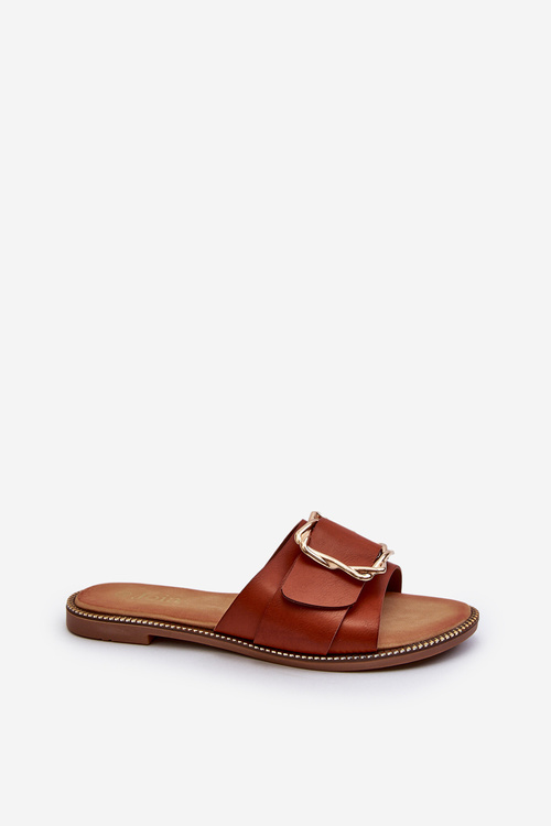 Women's sandals with strap and buckle Camel Opahiri