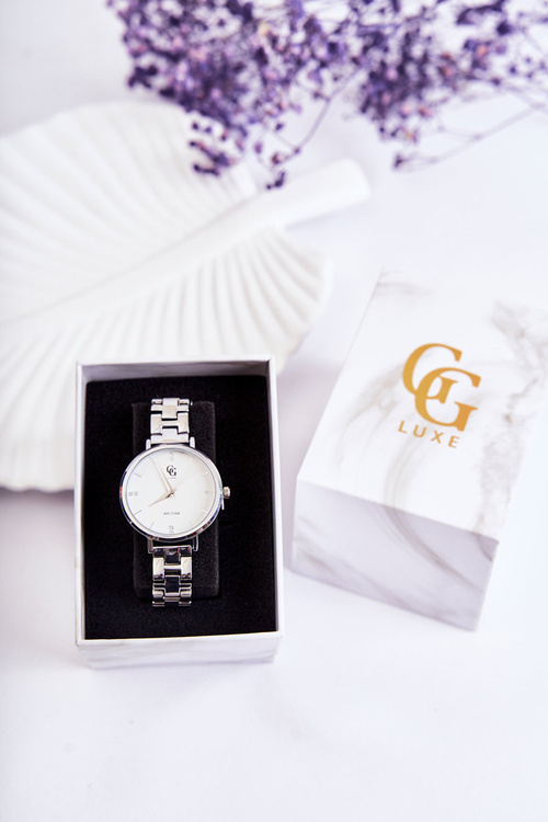 Damski Zegarek GG Luxe Srebrny Z Cyrkoniami