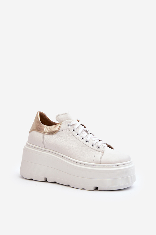 Women's Leather Platform Sports Shoes M01/1 Zazoo Light Beige