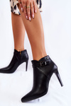 Women's Warm Boots On A High Heel Black Tone