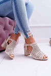 Women's Peep Toe Sandals Beige Olenia