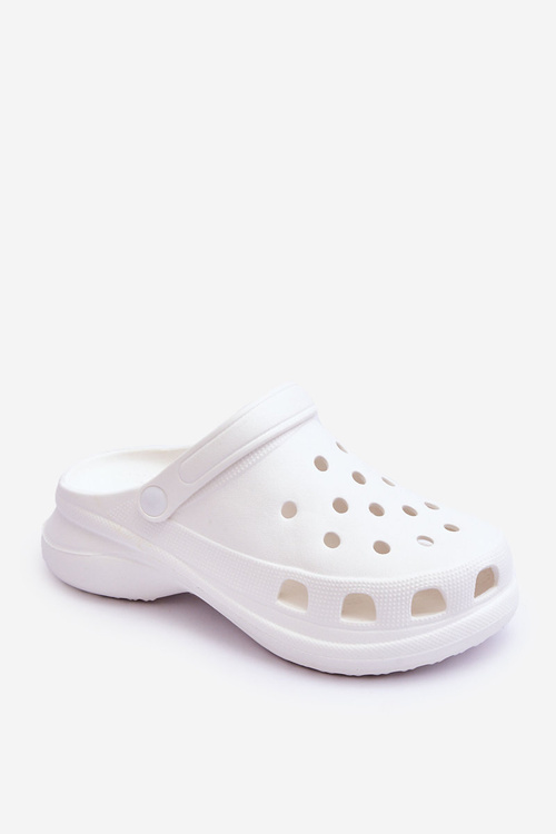Foam Crocs Sandals On A Chunky Sole White Katniss