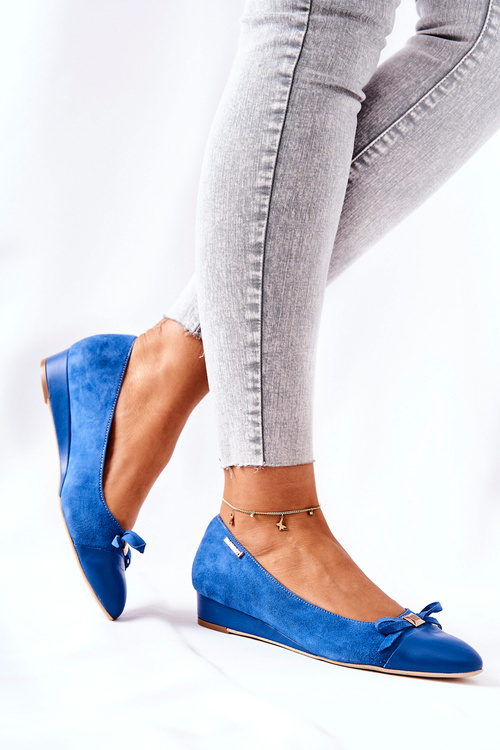 Leather Dugout pumps with Heels Monnari 0590-M12 Blue