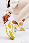 Sportowe Buty Sneakersy Żółto-Białe Revenge