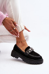 Women's Loafers with Ornamental Strap Black Nancille