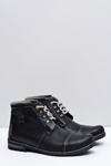 Men's Leather Trappers Black Genoto