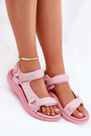 Ladies Fabric Sandals With Velcro Lee Cooper LCW-25-34-3561L Pink