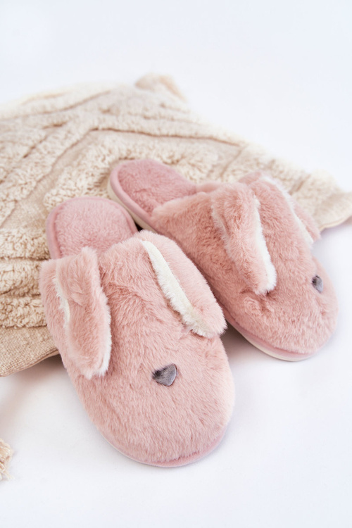 Papcie Damskie Wsuwane Futrzane Jasnofioletowe Remmi