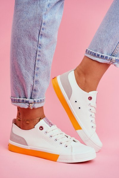 Women's Sneakers Cross Jeans White Orange FF2R4043C