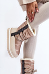 Women's Snow Boots with Beige Laces Lilara