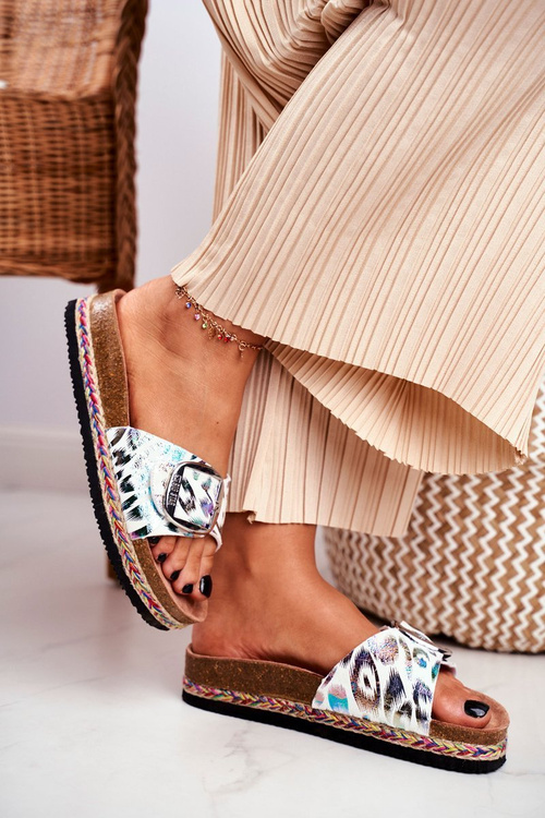 Women's Slides Big Star Metallic Pattern DD274127