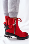 Ocieplane Botki Z Suwakiem Czerwone Cortona