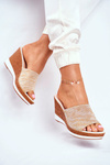 Women’s Slides On Wedge Sergio Leone Beige SK320