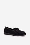 Women's Flat Loafers with Laces Black Zalina