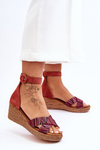 Suede Wedge Sandals Maciejka 04565-44 Red