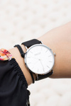 Elegant Leather Black Women's Ernest Watch