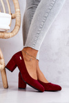 Suede Pumps On A Block Heel Sergio Leone PB178 Maroon
