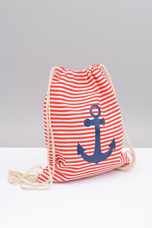 Women's Navy Handbag Red Beach Bag