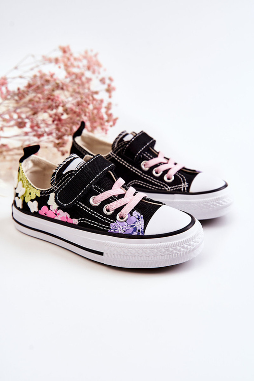 Children's Sneakers Fabric Print Black Buster