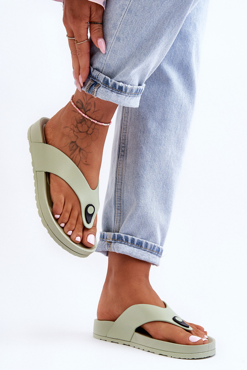 Women's Platform Japanese Slippers Green Bellitta