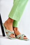 Women's Fashionable Suede Slippers Green Lorrie