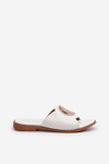 Women's Flat Sandals with Embellishment White Rivashea