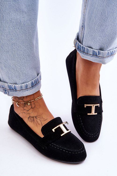 Mokasyny Klasyczne Wsuwane Czarne Carly