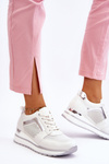 Leather Low Wedge Sports Shoes White Braylen