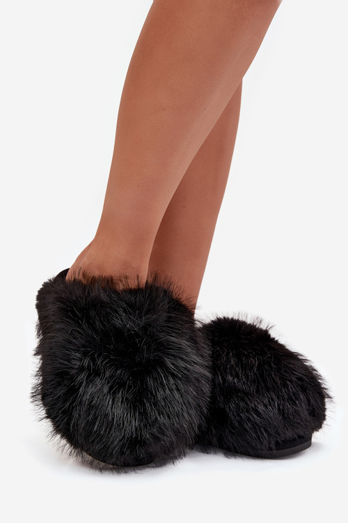 Furry Women's Slippers Black Iseline