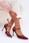 Patent Leather Heels with Strap Bordeaux Tarilin