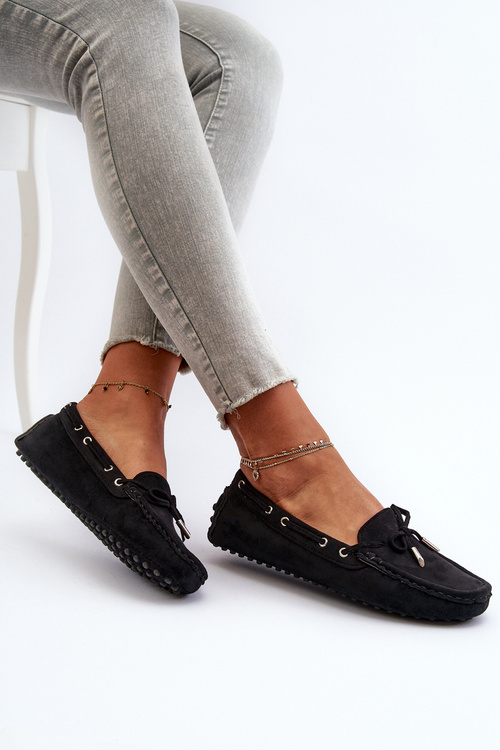 Women's Moccasins in Eco Suede Black Anemilda
