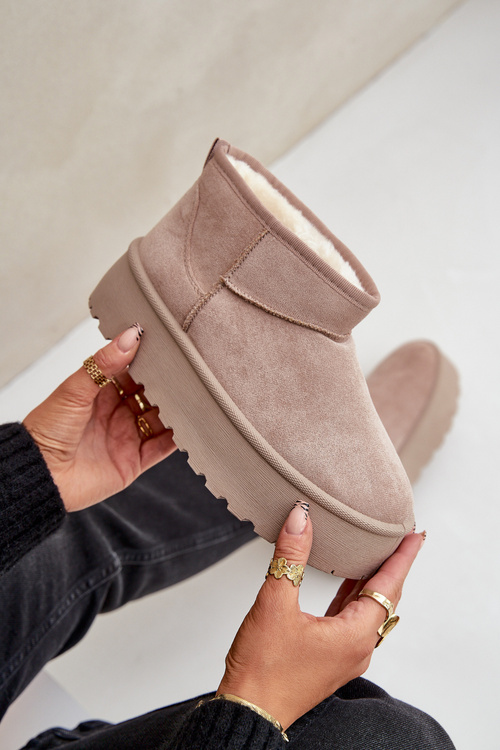 Womens Snow Boots On Platform Beige Ninala