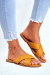 Women's Slides With Cross Straps Yellow Philippines
