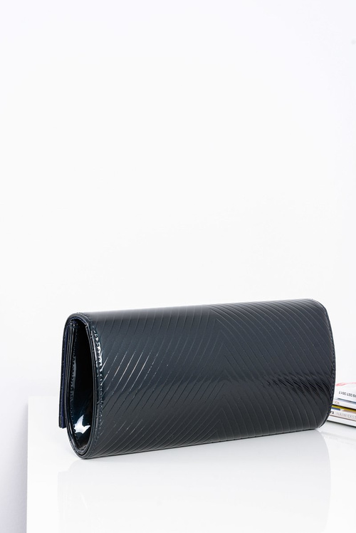 Women's Navy Blue Lacquered Clutch Bag